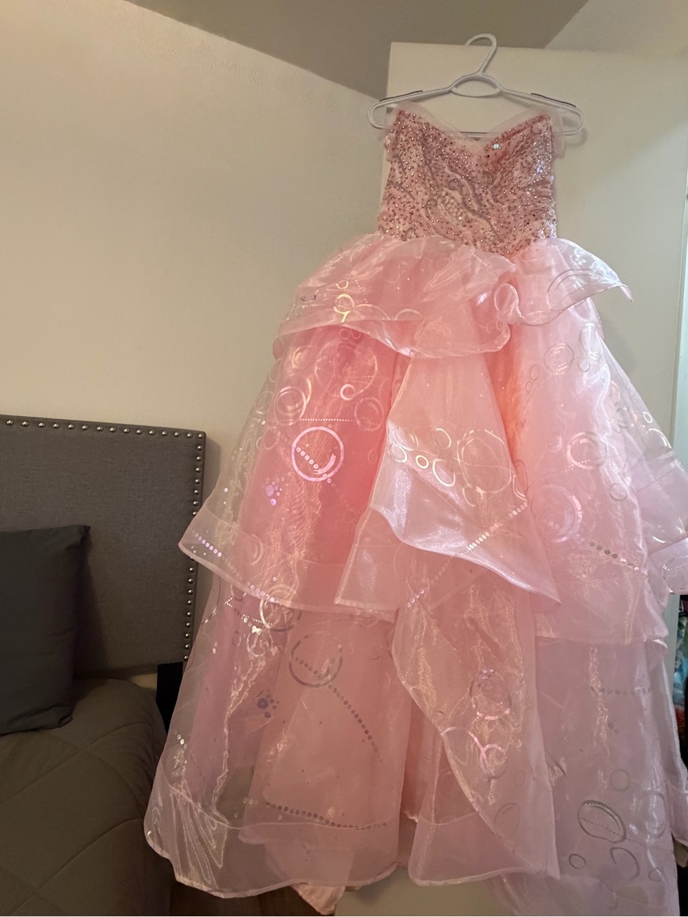 Beautiful Sparkling   Pink Tulle Ball Gown size L